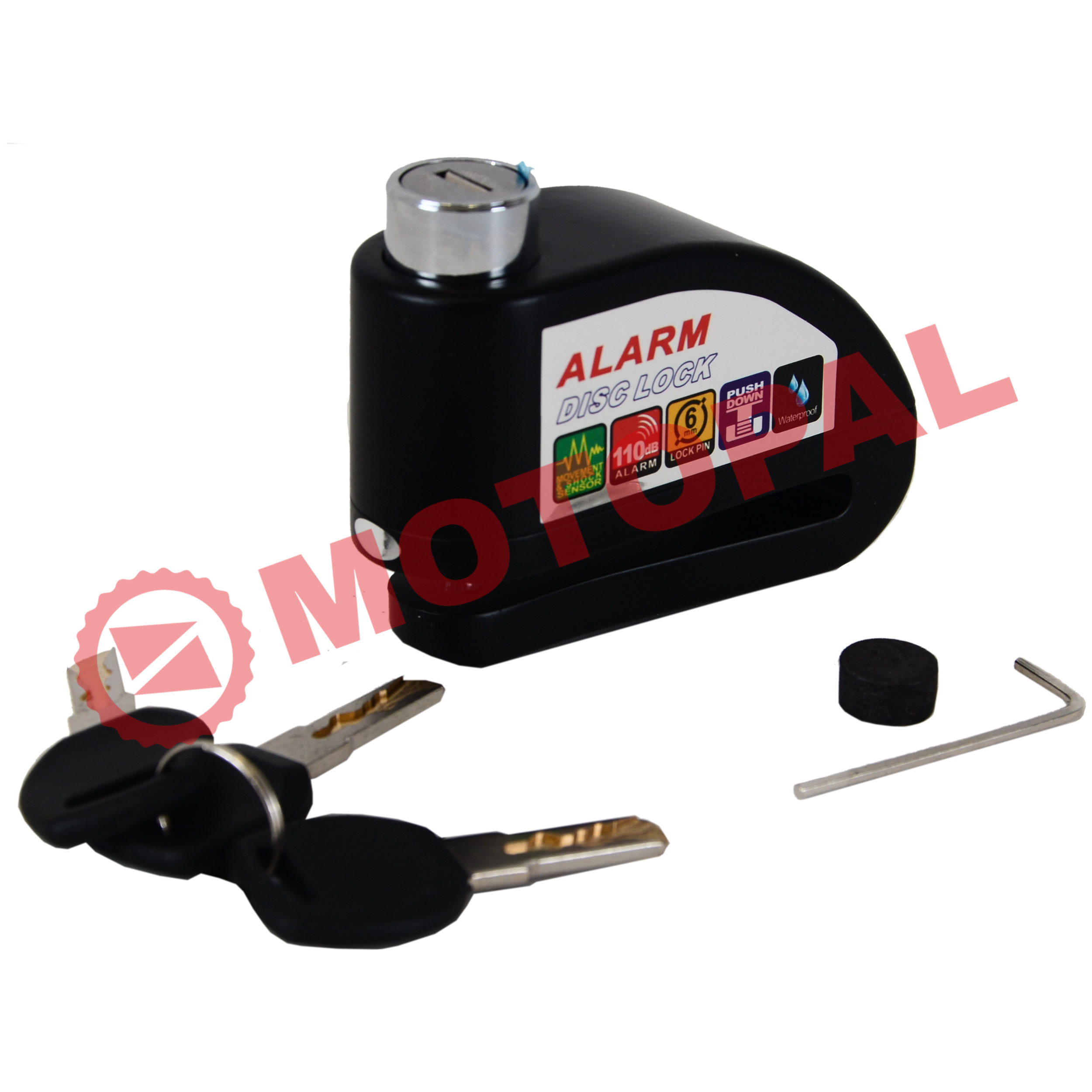 DİSK KİLİT - DÜZ ANAHTARLI - ALARMLI [SİYAH]