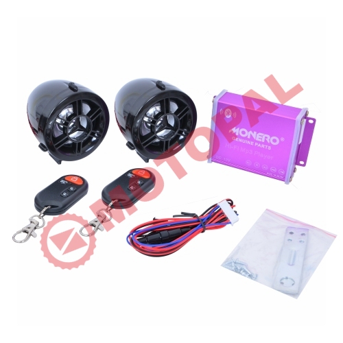MOTOSİKLET ALARM SETİ VE MP3 RADYO ÇALAR [BLUETOOTH] [M - R] SİYAH