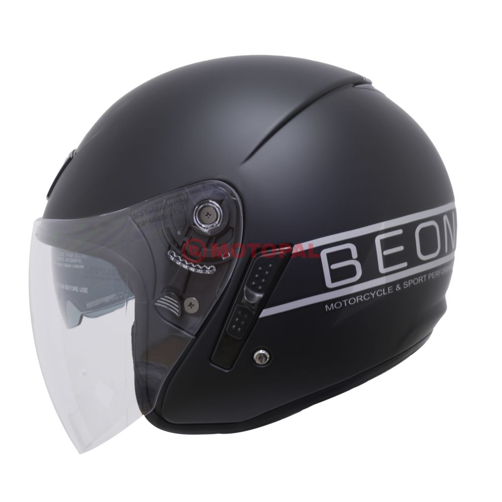 BEON-ÇENESİZ VİZÖRLÜ YAZLIK KASK [B217] [MAT SİYAH - GRİ] [S]