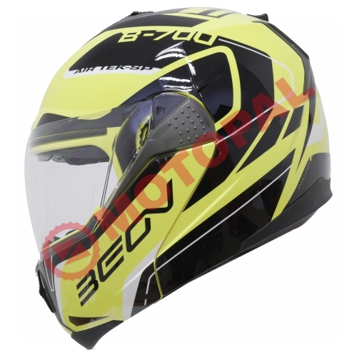 BEON- ÇENE AÇILIR VİZÖRLÜ KASK [B700] [SARI-SİYAH] [AIR TEK] [L]