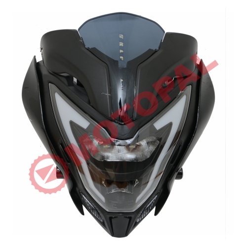 ÖN FAR - ÖN GRENAJ - SİPERLİK CAMI KOMPLE [LEDLİ] BAJAJ PULSAR NS 200 - E BELGELİ