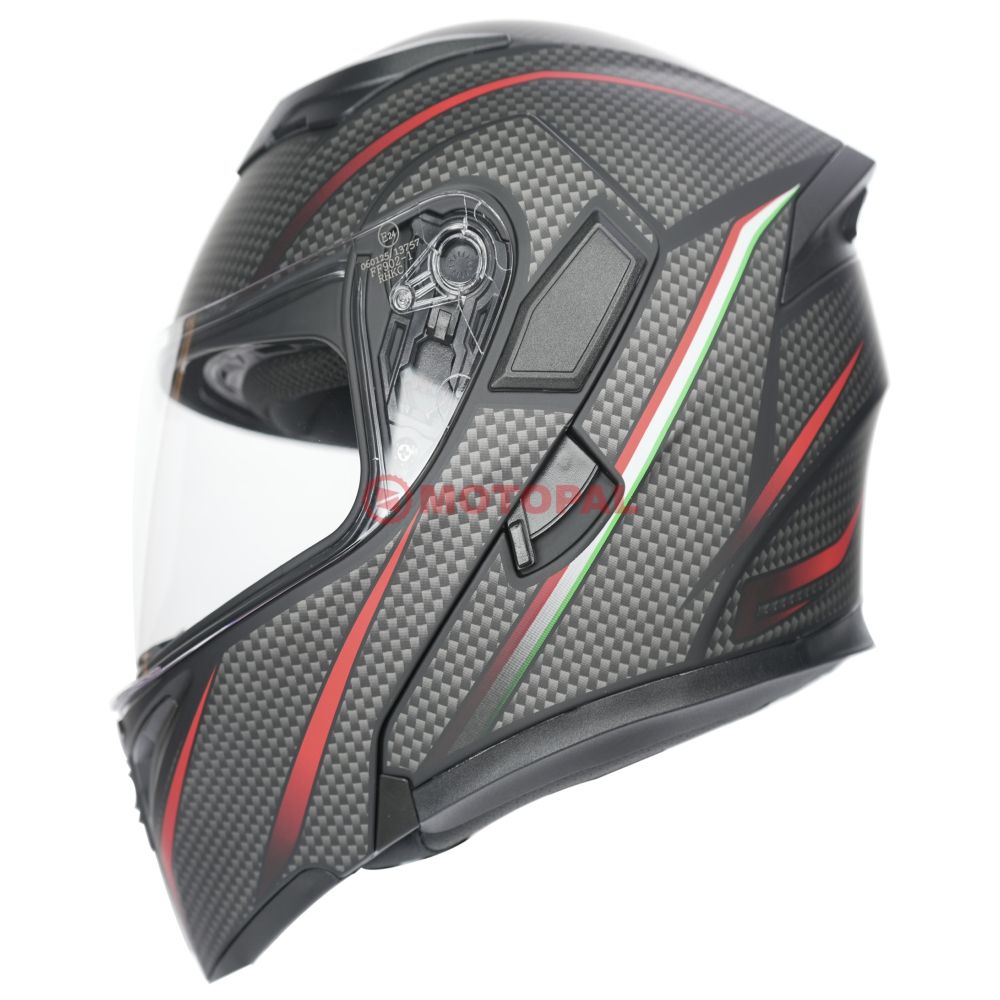 KC-ÇENE AÇILIR VİZÖRLÜ KASK [KC902] MAT SİYAH - GRİ DAMALI [M] E BELGELİ