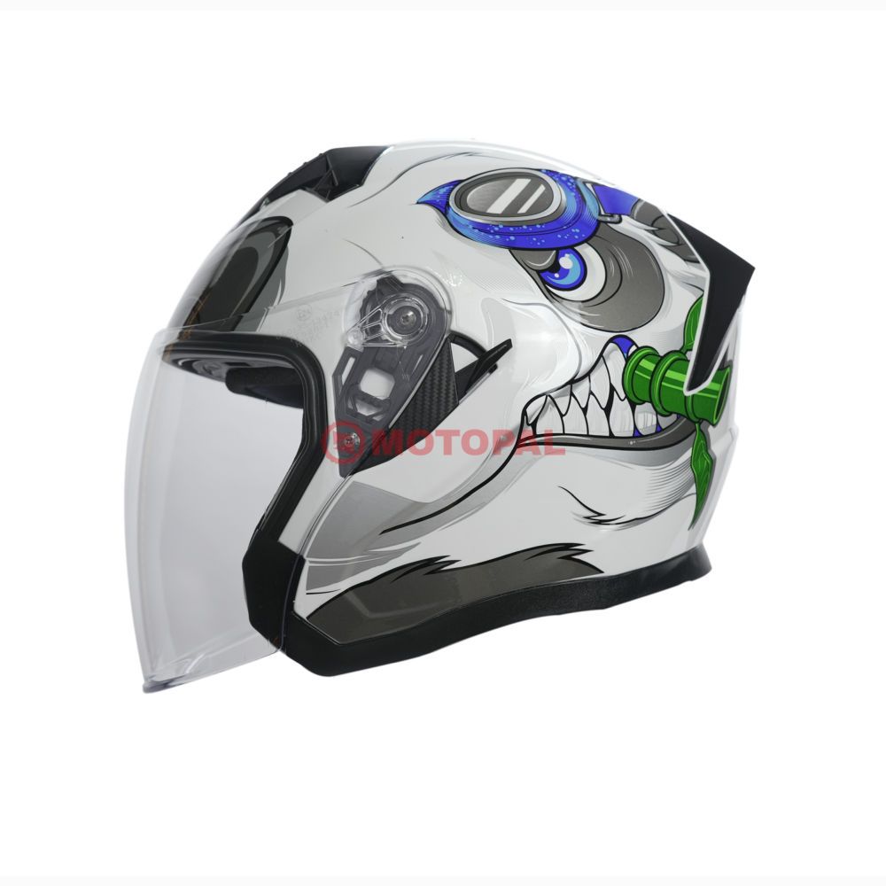 KC-ÇENESİZ VİZÖRLÜ YAZLIK KASK [KC528-1] PANDA [M] E BELGELİ