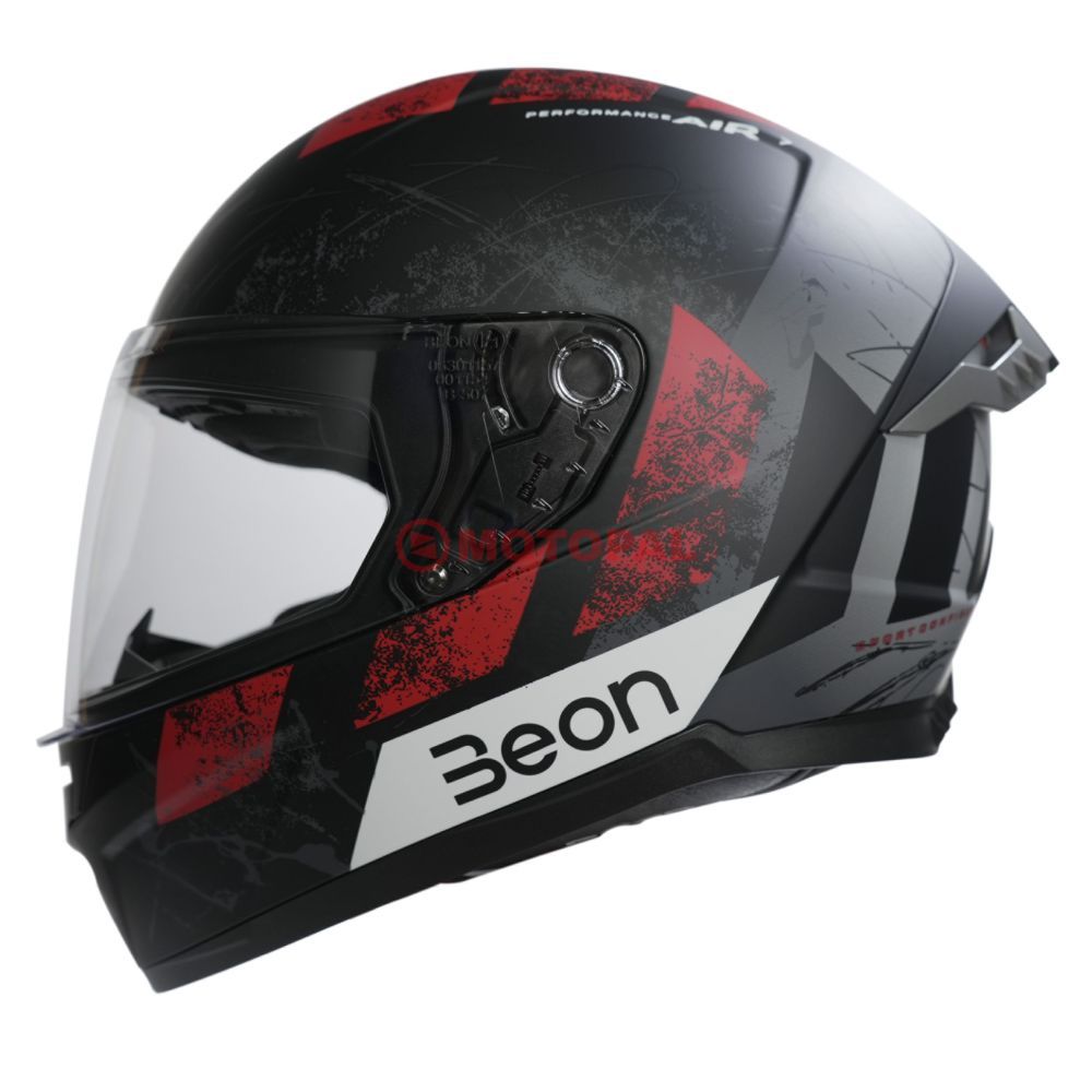 BEON- KAPALI KASK [FULL FACE] [B507] [SİYAH-KIRMIZI-GRİ] [L]