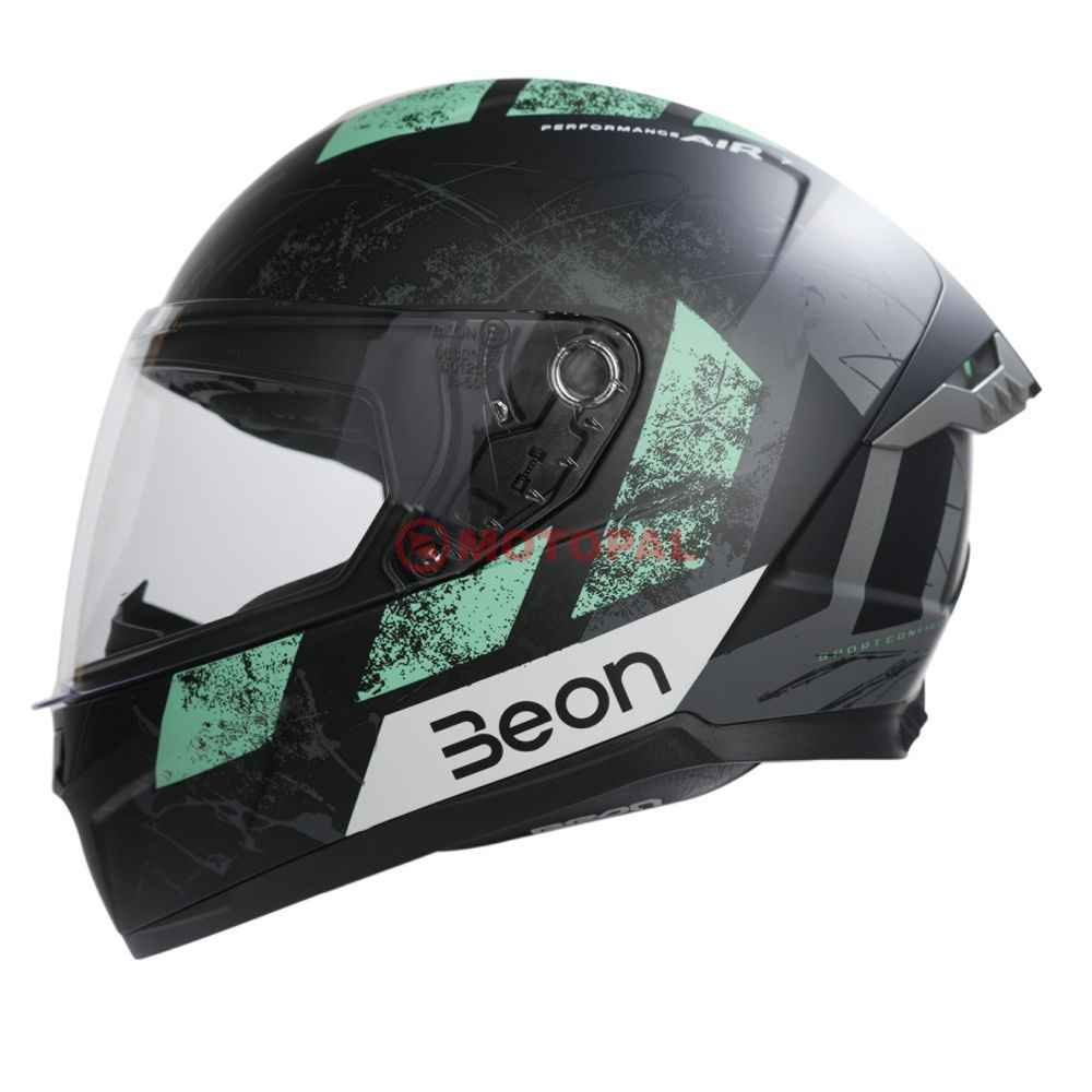 BEON- KAPALI KASK [FULL FACE] [B507] [SİYAH-YEŞİL-GRİ] [M]